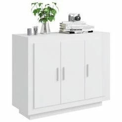 VidaXL Buffet Blanc brillant 92x35x75 cm Bois d'ingénierie -Buffets & bahuts Soldes image 4 811841