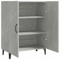 VidaXL Buffet Gris béton 70x34x90 cm Bois d'ingénierie -Buffets & bahuts Soldes image 4 812109