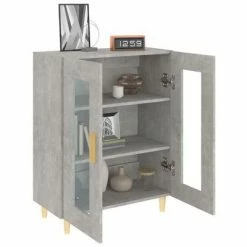 VidaXL Buffet Gris béton 69,5x34x90 cm Bois d'ingénierie -Buffets & bahuts Soldes image 4 812118
