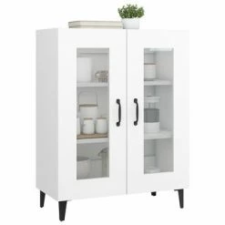 VidaXL Buffet Blanc 69,5x34x90 cm Bois d'ingénierie -Buffets & bahuts Soldes image 4 812123