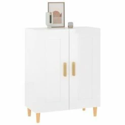 VidaXL Buffet Blanc brillant 69,5x34x90 cm Bois d'ingénierie -Buffets & bahuts Soldes image 4 812138