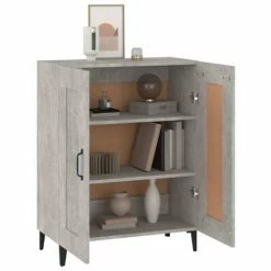 VidaXL Buffet Gris béton 69,5x34x90 cm Bois d'ingénierie -Buffets & bahuts Soldes image 4 812145