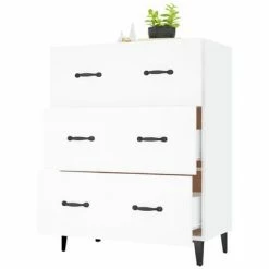 VidaXL Buffet Blanc 69,5x34x90 cm Bois d'ingénierie -Buffets & bahuts Soldes image 4 812159
