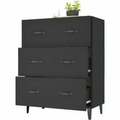 VidaXL Buffet Noir 69,5x34x90 cm Bois d'ingénierie -Buffets & bahuts Soldes image 4 812160