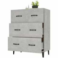 VidaXL Buffet Gris béton 69,5x34x90 cm Bois d'ingénierie 9 VidaXL Buffet Gris béton 69,5x34x90 cm Bois d'ingénierie -Buffets & bahuts Soldes image 4 812163
