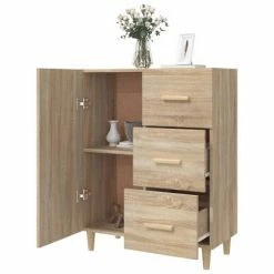 VidaXL Buffet Chêne sonoma 69,5x34x90 cm Bois d'ingénierie -Buffets & bahuts Soldes image 4 812171