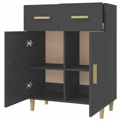 VidaXL Buffet Noir 69,5x34x89 cm Bois d'ingénierie 4 VidaXL Buffet Noir 69,5x34x89 cm Bois d'ingénierie – Image 4