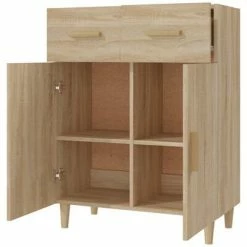 VidaXL Buffet Chêne sonoma 69,5x34x90 cm Bois d'ingénierie -Buffets & bahuts Soldes image 4 812189
