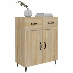 VidaXL Buffet Chêne sonoma 69,5x34x90 cm Bois d'ingénierie -Buffets & bahuts Soldes image 4 812198