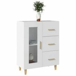 VidaXL Buffet Blanc 69,5x34x90 cm Bois d'ingénierie -Buffets & bahuts Soldes image 4 812204