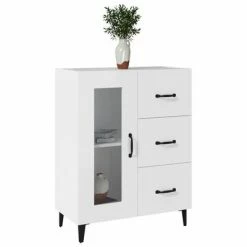 VidaXL Buffet Blanc 69,5x34x90 cm Bois d'ingénierie -Buffets & bahuts Soldes image 4 812213
