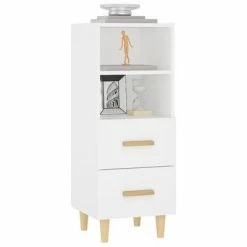 VidaXL Buffet Blanc 34,5x34x90 cm Bois d'ingénierie -Buffets & bahuts Soldes image 4 812357