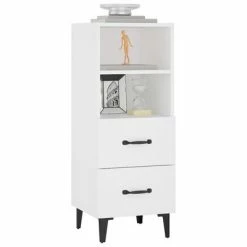 VidaXL Buffet Blanc 34,5x34x90 cm Bois d'ingénierie -Buffets & bahuts Soldes image 4 812366
