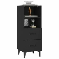 VidaXL Buffet Noir 34,5x34x90 cm Bois d'ingénierie -Buffets & bahuts Soldes image 4 812367