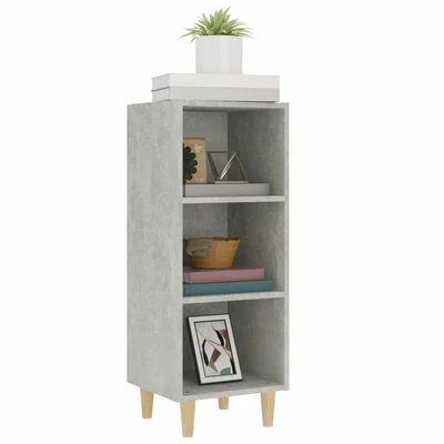 VidaXL Buffet Gris béton 34,5x32,5x90 cm Bois d'ingénierie 4 VidaXL Buffet Gris béton 34,5x32,5x90 cm Bois d'ingénierie – Image 4