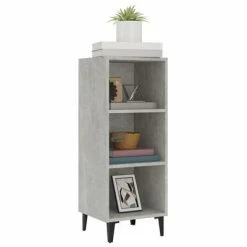 VidaXL Buffet Gris béton 34,5x32,5x90 cm Bois d'ingénierie -Buffets & bahuts Soldes image 4 812388
