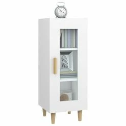 VidaXL Buffet Blanc 34,5x34x90 cm Bois d'ingénierie -Buffets & bahuts Soldes image 4 812393