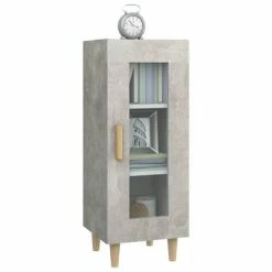 VidaXL Buffet Gris béton 34,5x34x90 cm Bois d'ingénierie 9 VidaXL Buffet Gris béton 34,5x34x90 cm Bois d'ingénierie -Buffets & bahuts Soldes image 4 812397