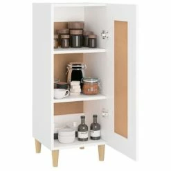 VidaXL Buffet Blanc 34,5x34x90 cm Bois d'ingénierie -Buffets & bahuts Soldes image 4 812411