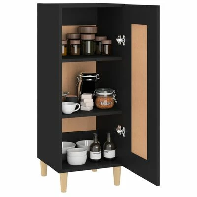 VidaXL Buffet Noir 34,5x34x90 cm Bois d'ingénierie 4 VidaXL Buffet Noir 34,5x34x90 cm Bois d'ingénierie – Image 4