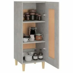 VidaXL Buffet Gris béton 34,5x34x90 cm Bois d'ingénierie -Buffets & bahuts Soldes image 4 812415