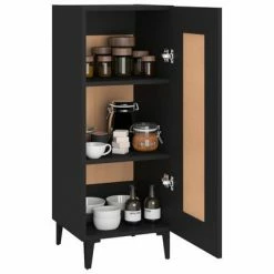 VidaXL Buffet Noir 34,5x34x90 cm Bois d'ingénierie -Buffets & bahuts Soldes image 4 812421