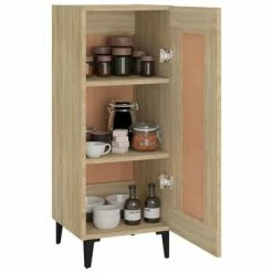 VidaXL Buffet Chêne sonoma 34,5x34x90 cm Bois d'ingénierie -Buffets & bahuts Soldes image 4 812423