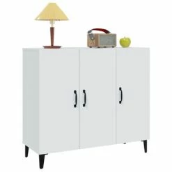 VidaXL Buffet Blanc 90x34x80 cm Bois d'ingénierie -Buffets & bahuts Soldes image 4 812501