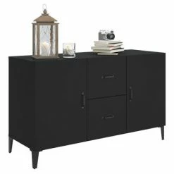 VidaXL Buffet Noir 100x36x60 cm Bois d'ingénierie -Buffets & bahuts Soldes image 4 812520