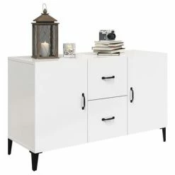 VidaXL Buffet Blanc brillant 100x36x60 cm Bois d'ingénierie -Buffets & bahuts Soldes image 4 812525