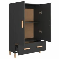 VidaXL Buffet Noir 70x31x115 cm Bois d'ingénierie -Buffets & bahuts Soldes image 4 812529