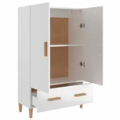VidaXL Buffet Blanc brillant 70x31x115 cm Bois d'ingénierie -Buffets & bahuts Soldes image 4 812534