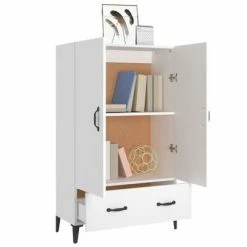 VidaXL Buffet Blanc 70x31x115 cm Bois d'ingénierie -Buffets & bahuts Soldes image 4 812537