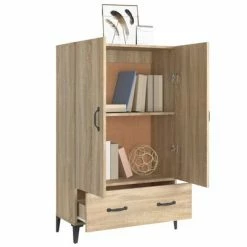VidaXL Buffet Chêne sonoma 70x31x115 cm Bois d'ingénierie -Buffets & bahuts Soldes image 4 812540