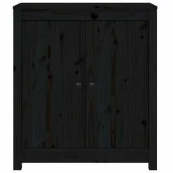 VidaXL Buffet Noir 70x35x80 cm Bois massif de pin -Buffets & bahuts Soldes image 4 813723