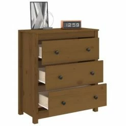 VidaXL Buffet Marron miel 70x35x80 cm Bois massif de pin -Buffets & bahuts Soldes image 4 813737