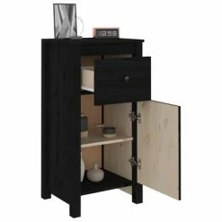 VidaXL Buffets 2 pcs Noir 40x35x80 cm Bois massif de pin -Buffets & bahuts Soldes image 4 813763