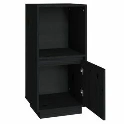 VidaXL Buffet Noir 38x35x80 cm Bois de pin massif 9 VidaXL Buffet Noir 38x35x80 cm Bois de pin massif -Buffets & bahuts Soldes image 4 814348