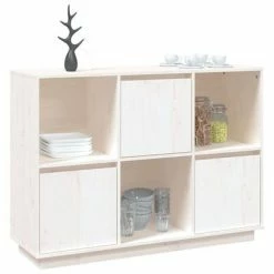 VidaXL Buffet Blanc 110,5x35x80 cm Bois massif de pin 9 VidaXL Buffet Blanc 110,5x35x80 cm Bois massif de pin -Buffets & bahuts Soldes image 4 814355