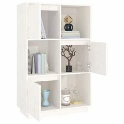 VidaXL Buffet Blanc 74x35x117 cm Bois massif de pin -Buffets & bahuts Soldes image 4 814365