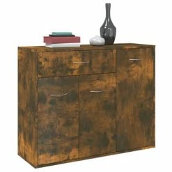 VidaXL Buffet Chêne fumé 88x30x70 cm Bois d'ingénierie -Buffets & bahuts Soldes image 4 815366