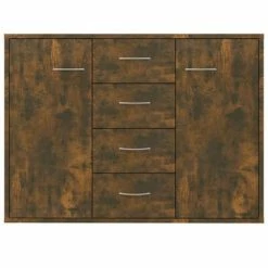 VidaXL Buffet Chêne fumé 88x30x65 cm Bois d'ingénierie -Buffets & bahuts Soldes image 4 815369