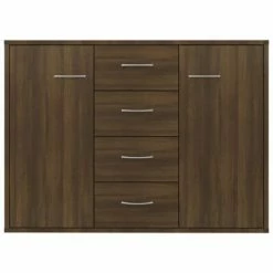 VidaXL Buffet Chêne marron 88x30x65 cm Bois d'ingénierie -Buffets & bahuts Soldes image 4 815371