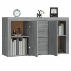 VidaXL Buffet Sonoma gris 120x36x69 cm Bois d'ingénierie -Buffets & bahuts Soldes image 4 815493