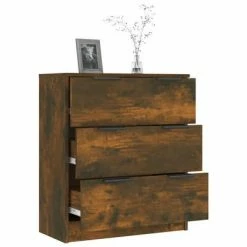VidaXL Buffet Chêne fumé 60x30x70 cm Bois d'ingénierie -Buffets & bahuts Soldes image 4 816985