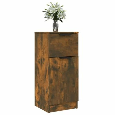 VidaXL Buffets 2 pcs Chêne fumé 30x30x70 cm Bois d'ingénierie 4 VidaXL Buffets 2 pcs Chêne fumé 30x30x70 cm Bois d'ingénierie – Image 4