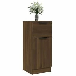 VidaXL Buffet Chêne marron 30x30x70 cm Bois d'ingénierie -Buffets & bahuts Soldes image 4 817004