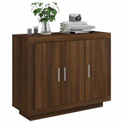 VidaXL Buffet Chêne marron 92x35x75 cm Bois d'ingénierie 4 VidaXL Buffet Chêne marron 92x35x75 cm Bois d'ingénierie – Image 4