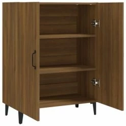 VidaXL Buffet Chêne marron 70x34x90 cm Bois d'ingénierie -Buffets & bahuts Soldes image 4 817332