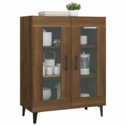 VidaXL Buffet Chêne marron 69,5x34x90 cm Bois d'ingénierie -Buffets & bahuts Soldes image 4 817338